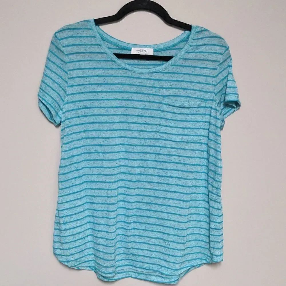 my style Striped Short Sleeve Shirt